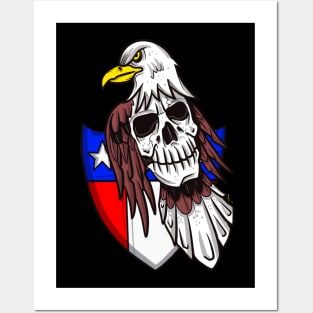 American eagle skull Posters and Art